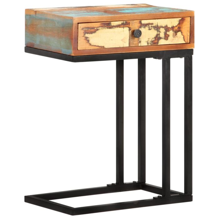 Table d'appoint en U 45x30x61 cm Bois de récupération massif – Image 10