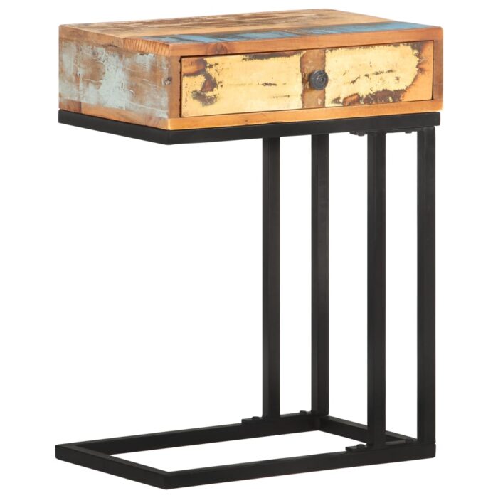 Table d'appoint en U 45x30x61 cm Bois de récupération massif – Image 11