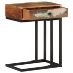 Table d'appoint en U 45x30x61 cm Bois de récupération massif – Image 3