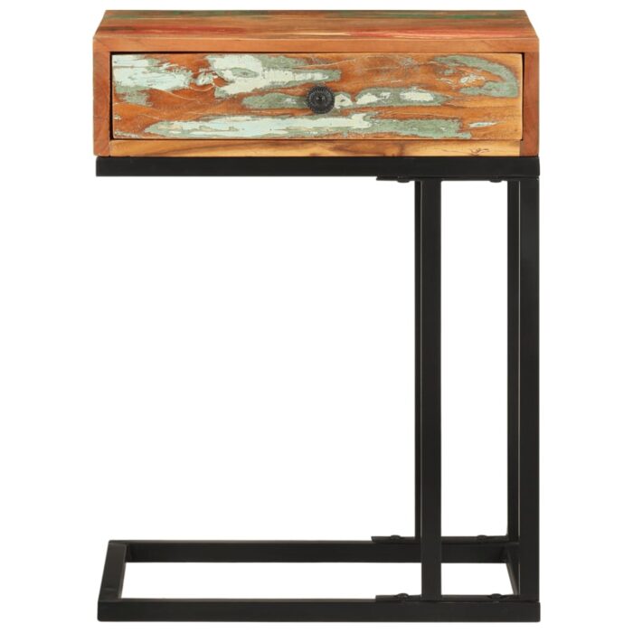 Table d'appoint en U 45x30x61 cm Bois de récupération massif – Image 4