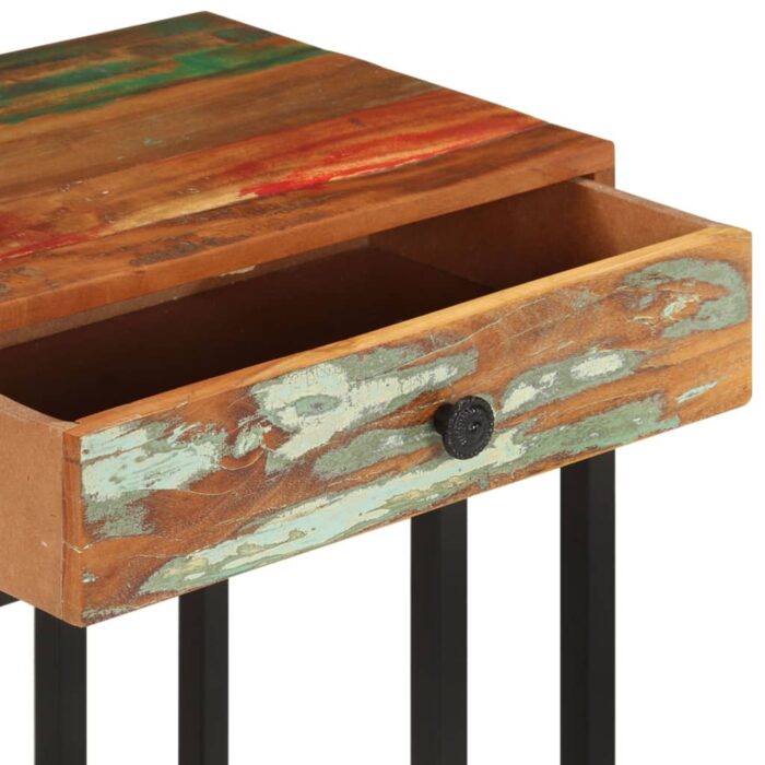 Table d'appoint en U 45x30x61 cm Bois de récupération massif – Image 7