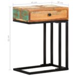 Table d'appoint en U 45x30x61 cm Bois de récupération massif – Image 8