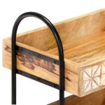 Chariot de cuisine à 3 niveaux 46x30x76 cm Bois de manguier – Image 3