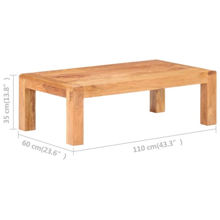 Table basse 110x60x35 cm Bois d'acacia massif et finition miel – Image 5