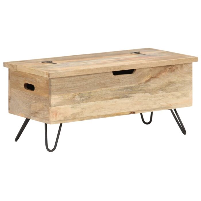 Coffre 90x40x45 cm Bois solide de manguier – Image 1