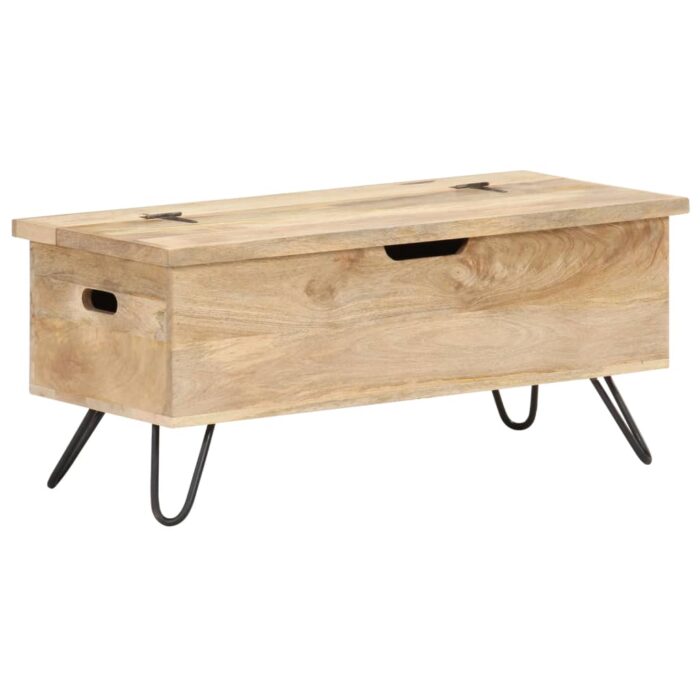 Coffre 90x40x45 cm Bois solide de manguier – Image 10
