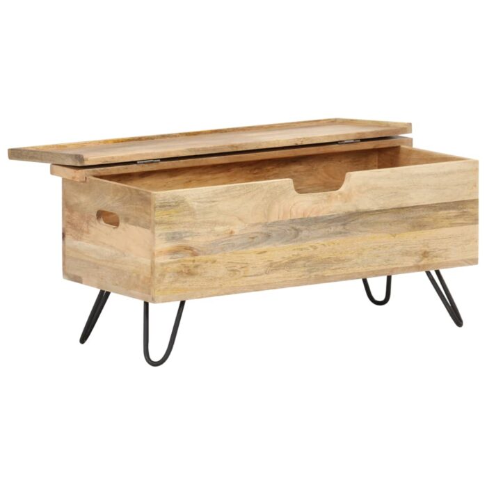 Coffre 90x40x45 cm Bois solide de manguier – Image 2