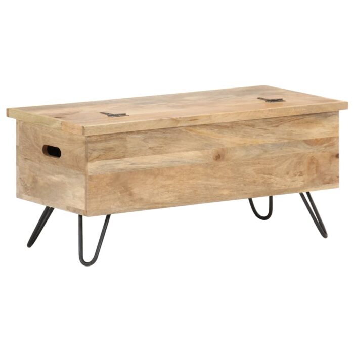 Coffre 90x40x45 cm Bois solide de manguier – Image 5