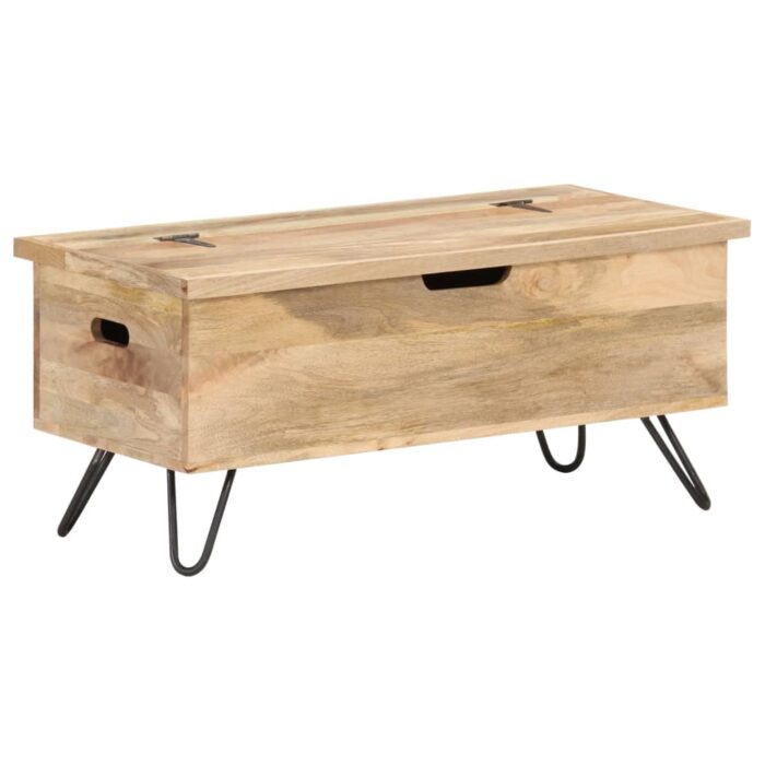 Coffre 90x40x45 cm Bois solide de manguier – Image 9