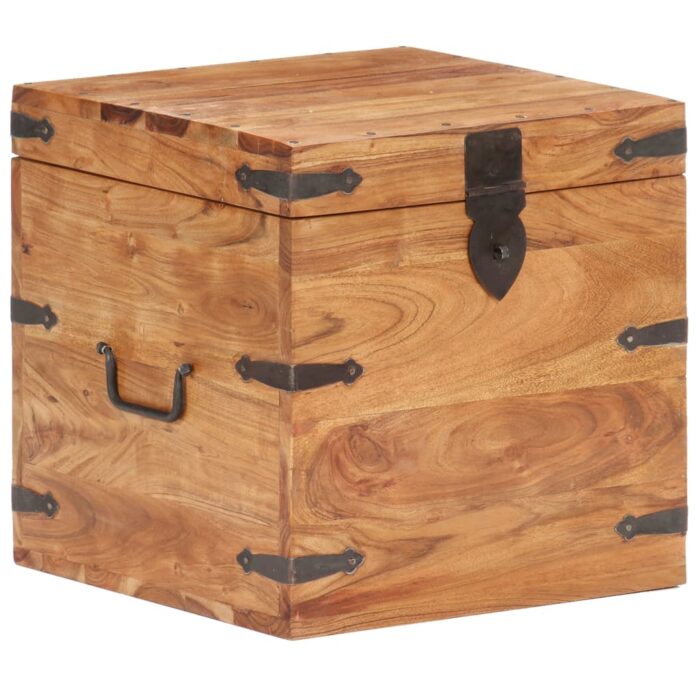 Coffre 40x40x40 cm bois d'acacia solide – Image 11