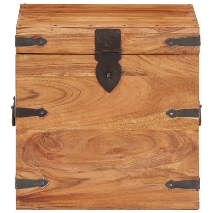 Coffre 40x40x40 cm bois d'acacia solide – Image 2