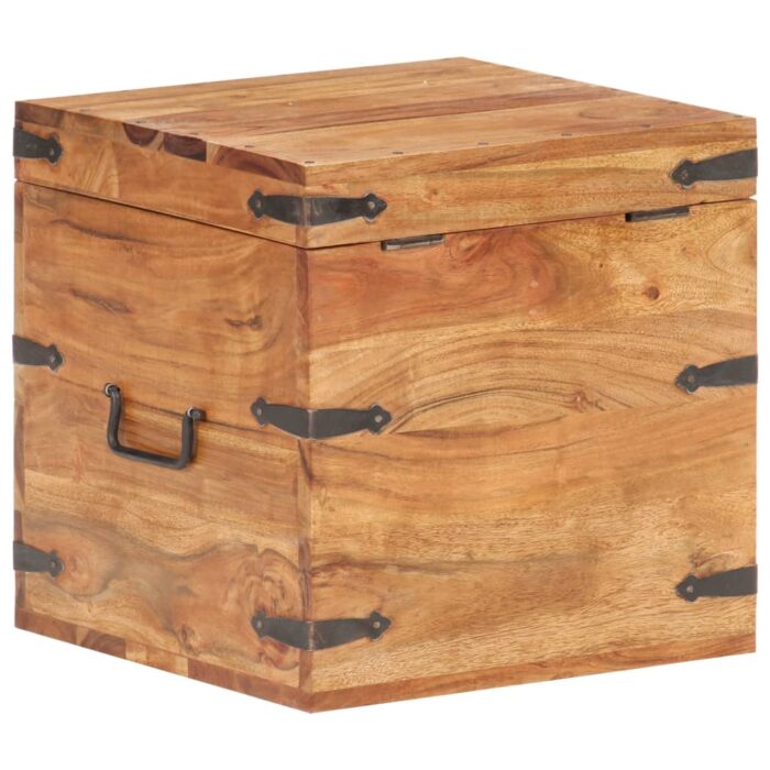 Coffre 40x40x40 cm bois d'acacia solide – Image 4