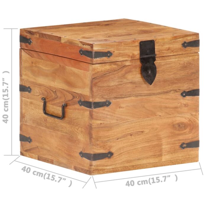 Coffre 40x40x40 cm bois d'acacia solide – Image 7
