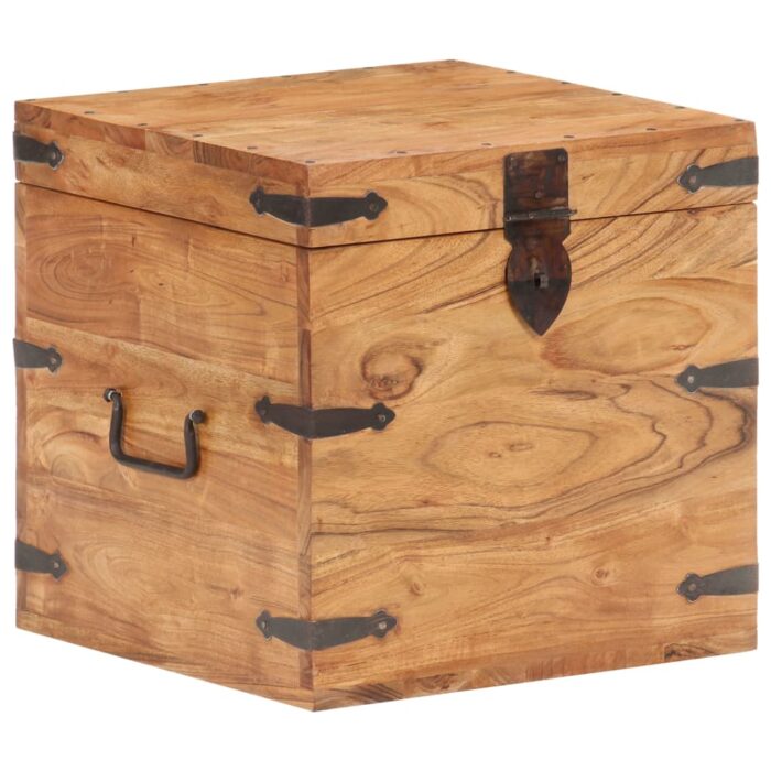 Coffre 40x40x40 cm bois d'acacia solide – Image 8