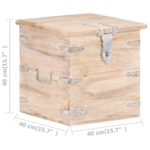 Coffre 40x40x40 cm Bois d'acacia solide – Image 7