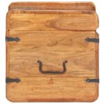 Coffre 40x40x40 cm Bois d'acacia solide – Image 4