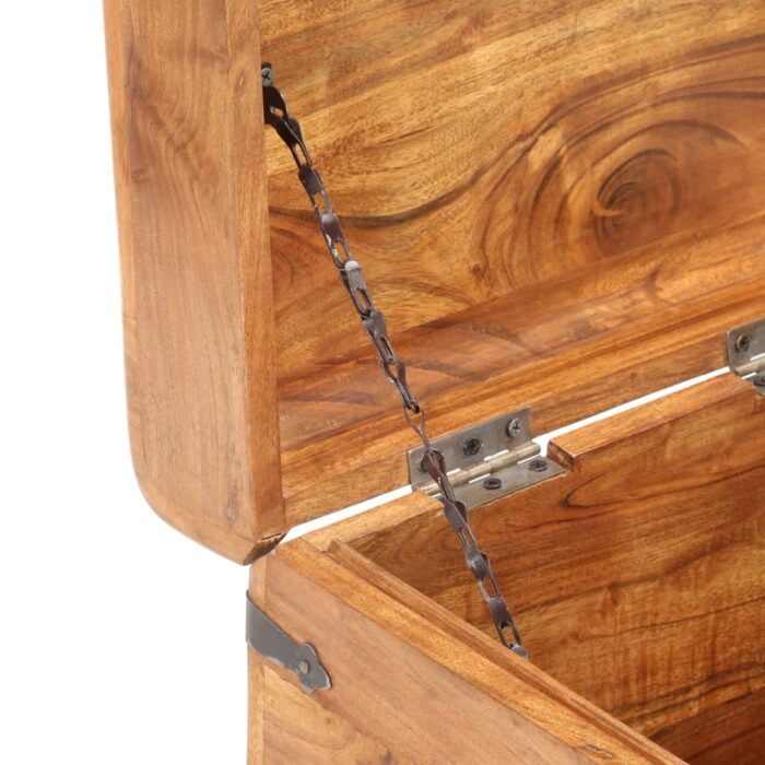 Coffre 40x40x40 cm Bois d'acacia solide – Image 6