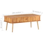 Table basse 100x50x40 cm Bois d'acacia massif – Image 9