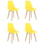 Chaises à manger lot de 4 jaune plastique