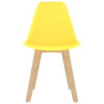 Chaises à manger lot de 4 jaune plastique – Image 2