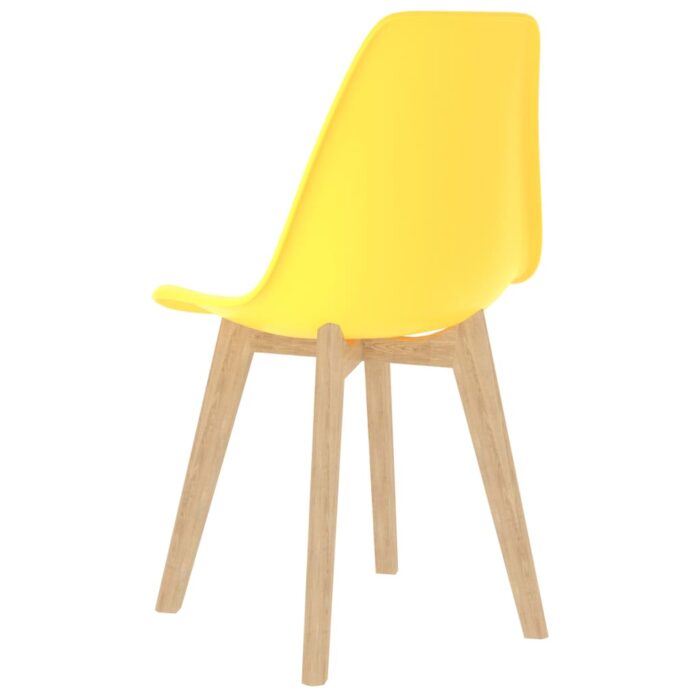 Chaises à manger lot de 4 jaune plastique – Image 4