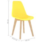 Chaises à manger lot de 4 jaune plastique – Image 6