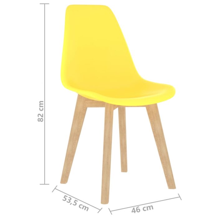 Chaises à manger lot de 4 jaune plastique – Image 6