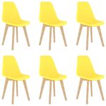 Chaises à manger lot de 6 jaune plastique