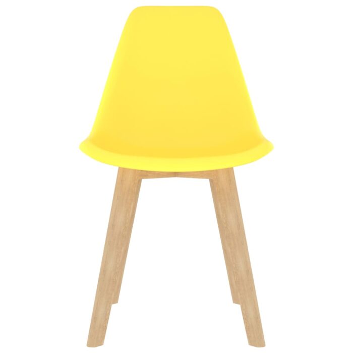Chaises à manger lot de 6 jaune plastique – Image 2