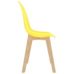 Chaises à manger lot de 6 jaune plastique – Image 3