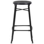 Tabourets de bar lot de 4 noir acier – Image 2