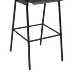 Chaises de bar lot de 4 noir contreplaqué solide et acier – Image 6