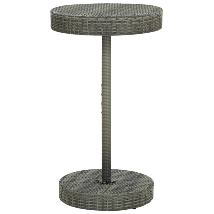 Table de jardin Gris 60,5x106 cm Résine tressée – Image 1