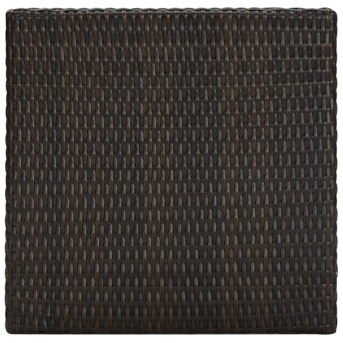 Table de bar de jardin Marron 60,5x60,5x110,5 cm Résine tressée – Image 2