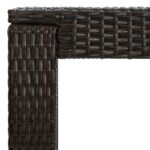 Table de bar de jardin Marron 60,5x60,5x110,5 cm Résine tressée – Image 3