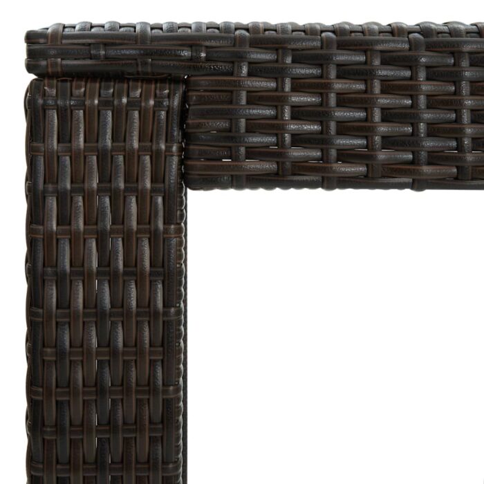 Table de bar de jardin Marron 60,5x60,5x110,5 cm Résine tressée – Image 3