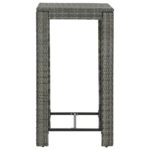 Table de bar de jardin Gris 60,5x60,5x110,5 cm Résine tressée – Image 2
