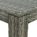 Table de bar de jardin Gris 60,5x60,5x110,5 cm Résine tressée – Image 3