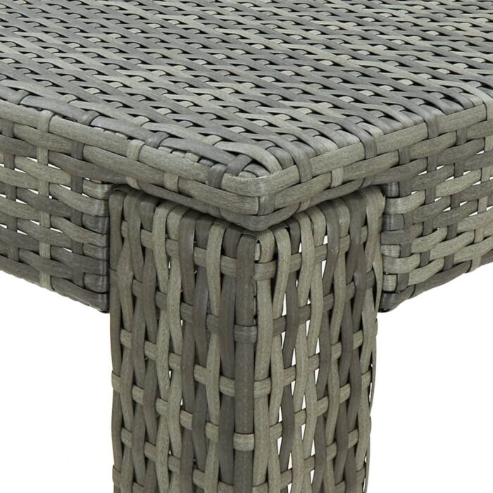 Table de bar de jardin Gris 60,5x60,5x110,5 cm Résine tressée – Image 3