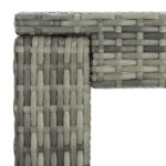 Table de bar de jardin Gris 60,5x60,5x110,5 cm Résine tressée – Image 4