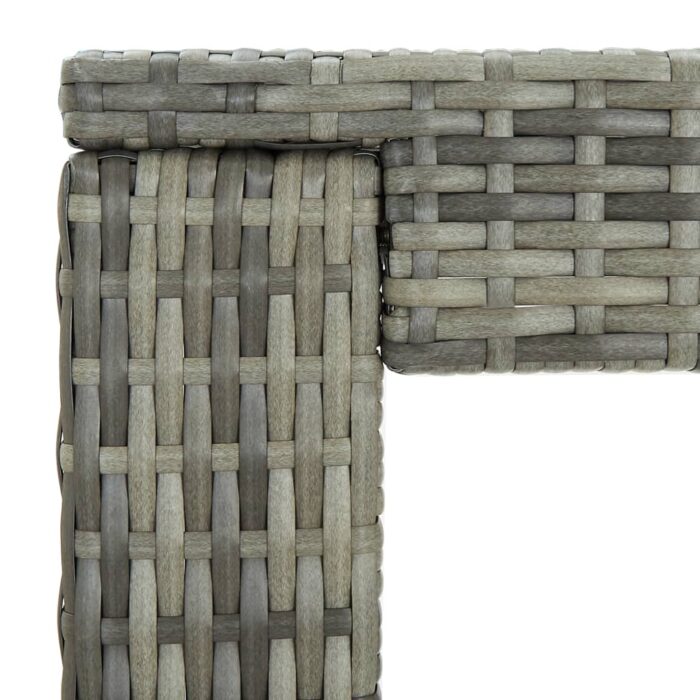 Table de bar de jardin Gris 60,5x60,5x110,5 cm Résine tressée – Image 4