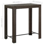 Table de bar de jardin Marron 100x60,5x110,5 cm Résine tressée – Image 5
