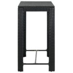 Table de bar de jardin Noir 100x60,5x110,5 cm Résine tressée – Image 2