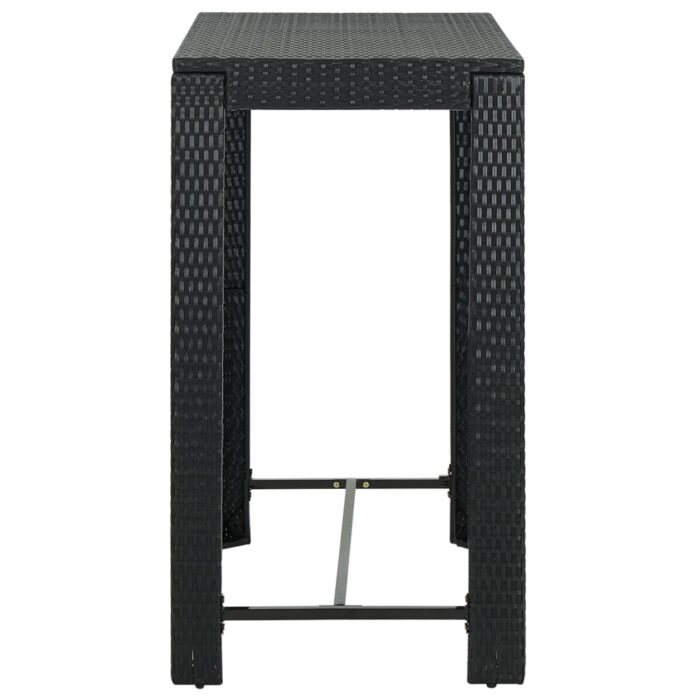 Table de bar de jardin Noir 100x60,5x110,5 cm Résine tressée – Image 2