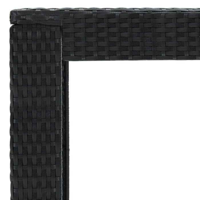 Table de bar de jardin Noir 100x60,5x110,5 cm Résine tressée – Image 4