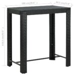 Table de bar de jardin Noir 100x60,5x110,5 cm Résine tressée – Image 5
