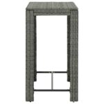 Table de bar de jardin Gris 100x60,5x110,5 cm Résine tressée – Image 2