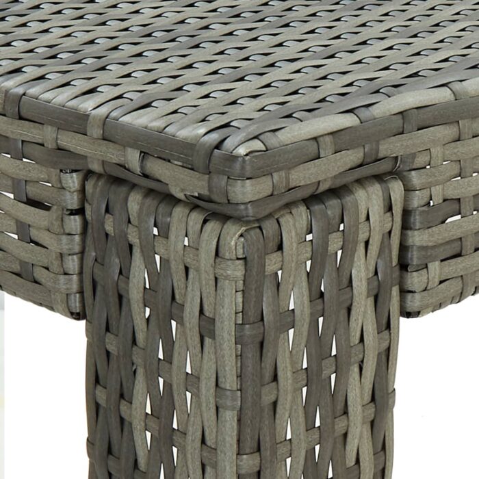 Table de bar de jardin Gris 100x60,5x110,5 cm Résine tressée – Image 4