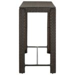 Table de bar de jardin Marron 140,5x60,5x110,5cm Résine tressée – Image 2