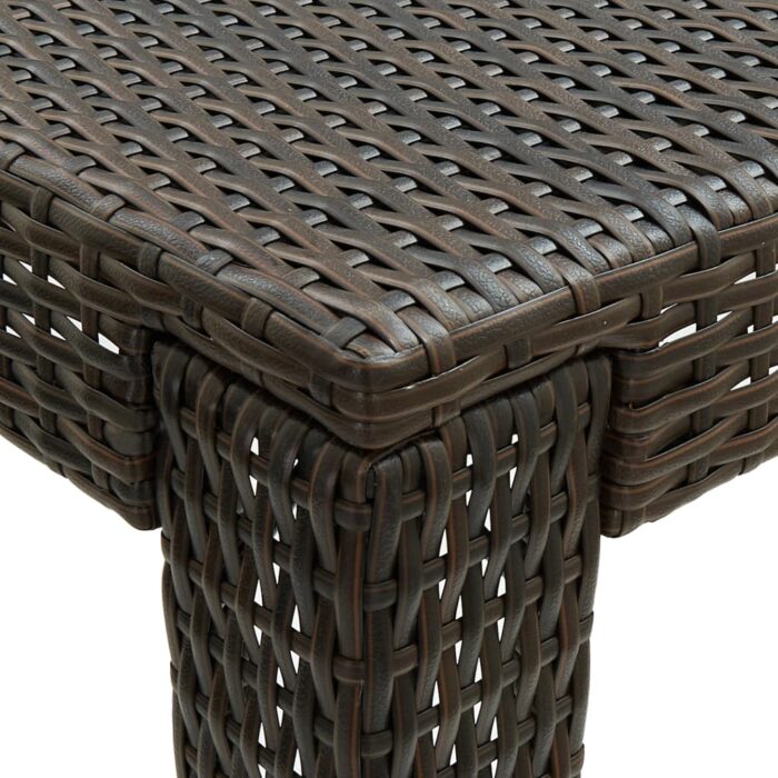 Table de bar de jardin Marron 140,5x60,5x110,5cm Résine tressée – Image 3